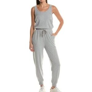 Spiritual Gangster Women S Gray Lounge Sleeveless Harmony Rib Jogger Jumpsuit